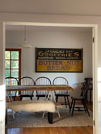 View from living area into kitchen