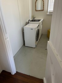 Where the old original house stops and the new addition begins.