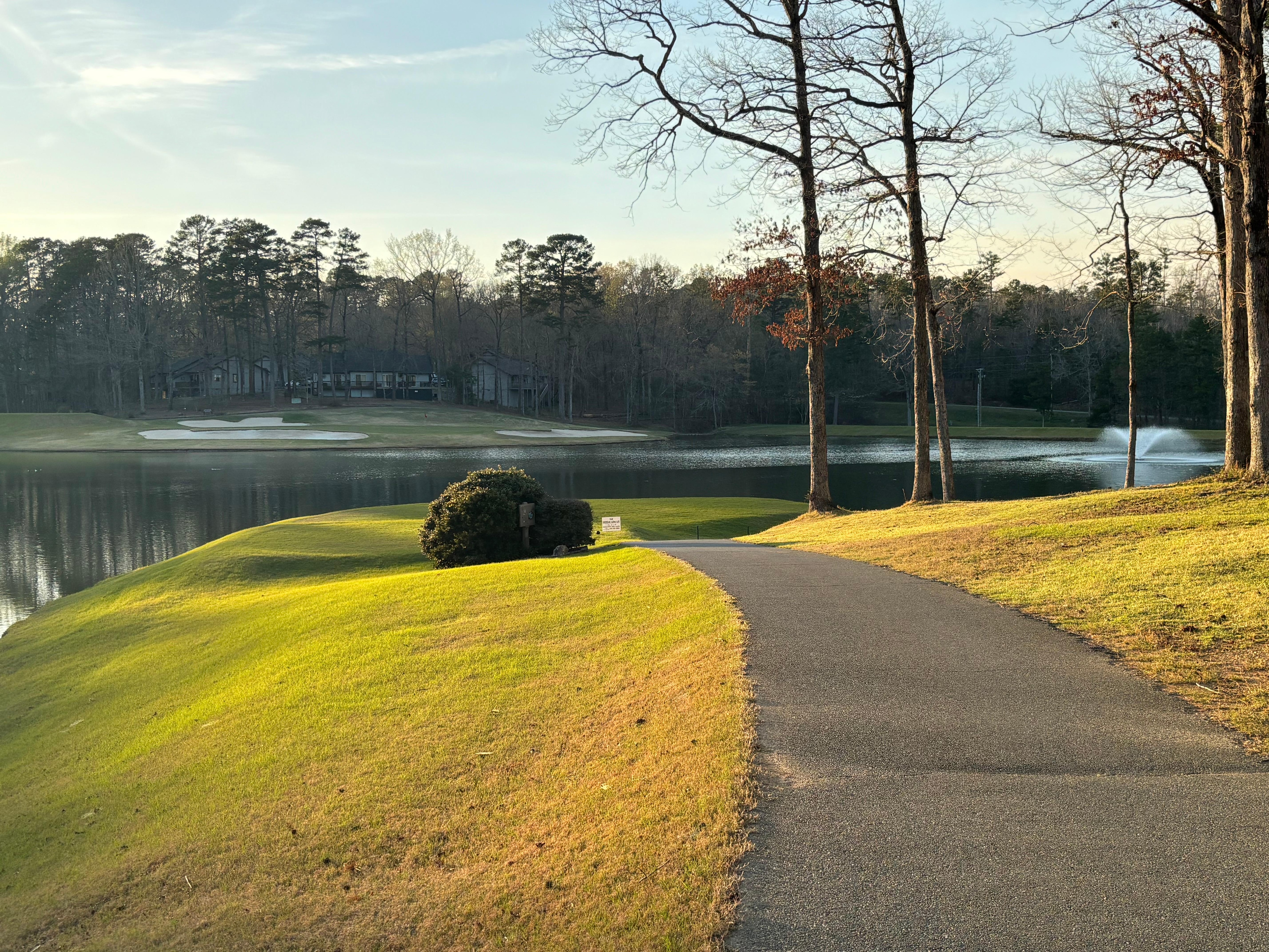 We walk the golf course in the evenings. Condo is behind the golf green. 
