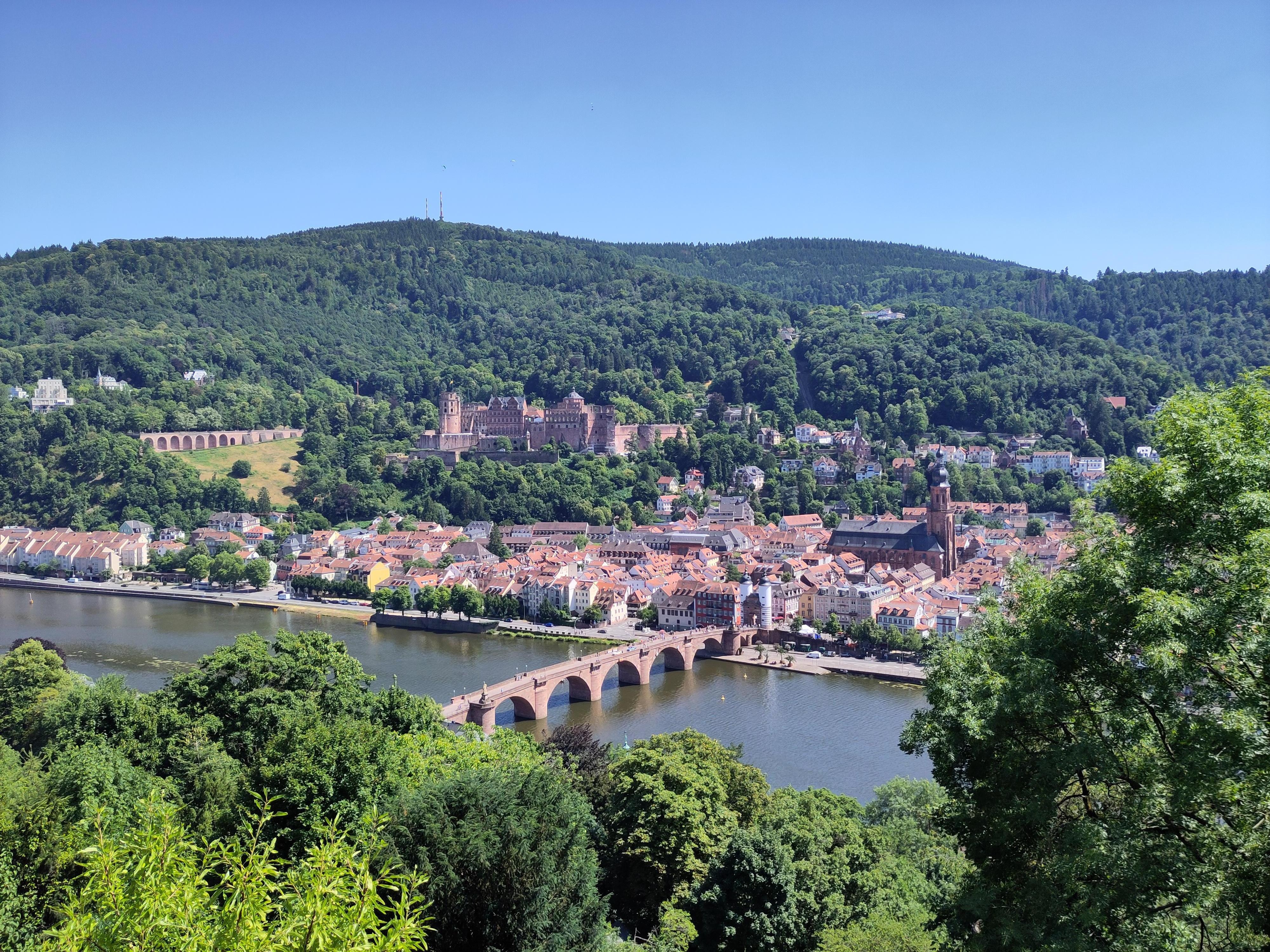 Blick auf Heidelberg vom Philosophenweg aus