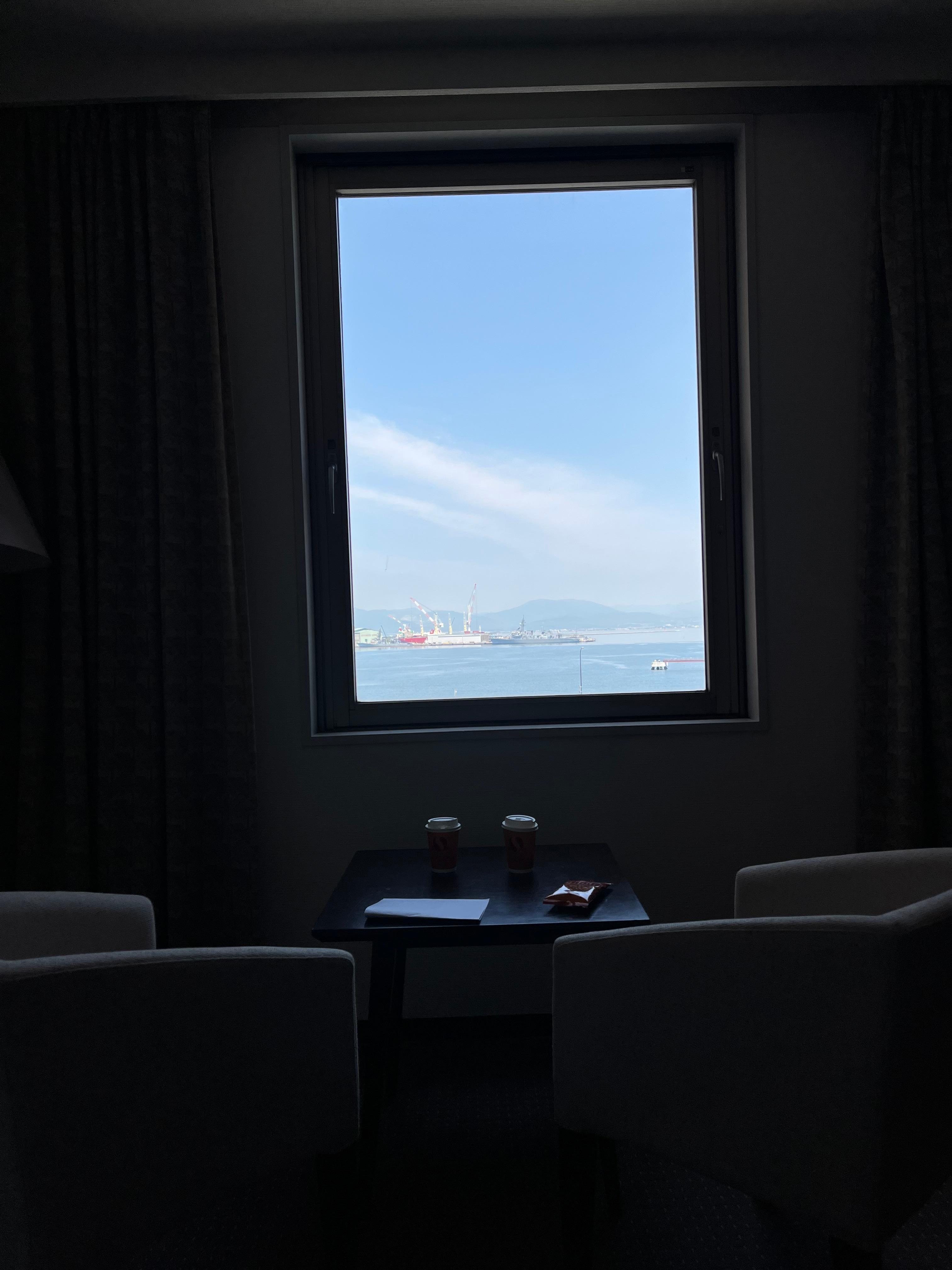 風景を見ながらお茶が出来た。大変静かでした。