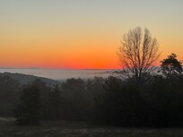 Valley fog at sunrise