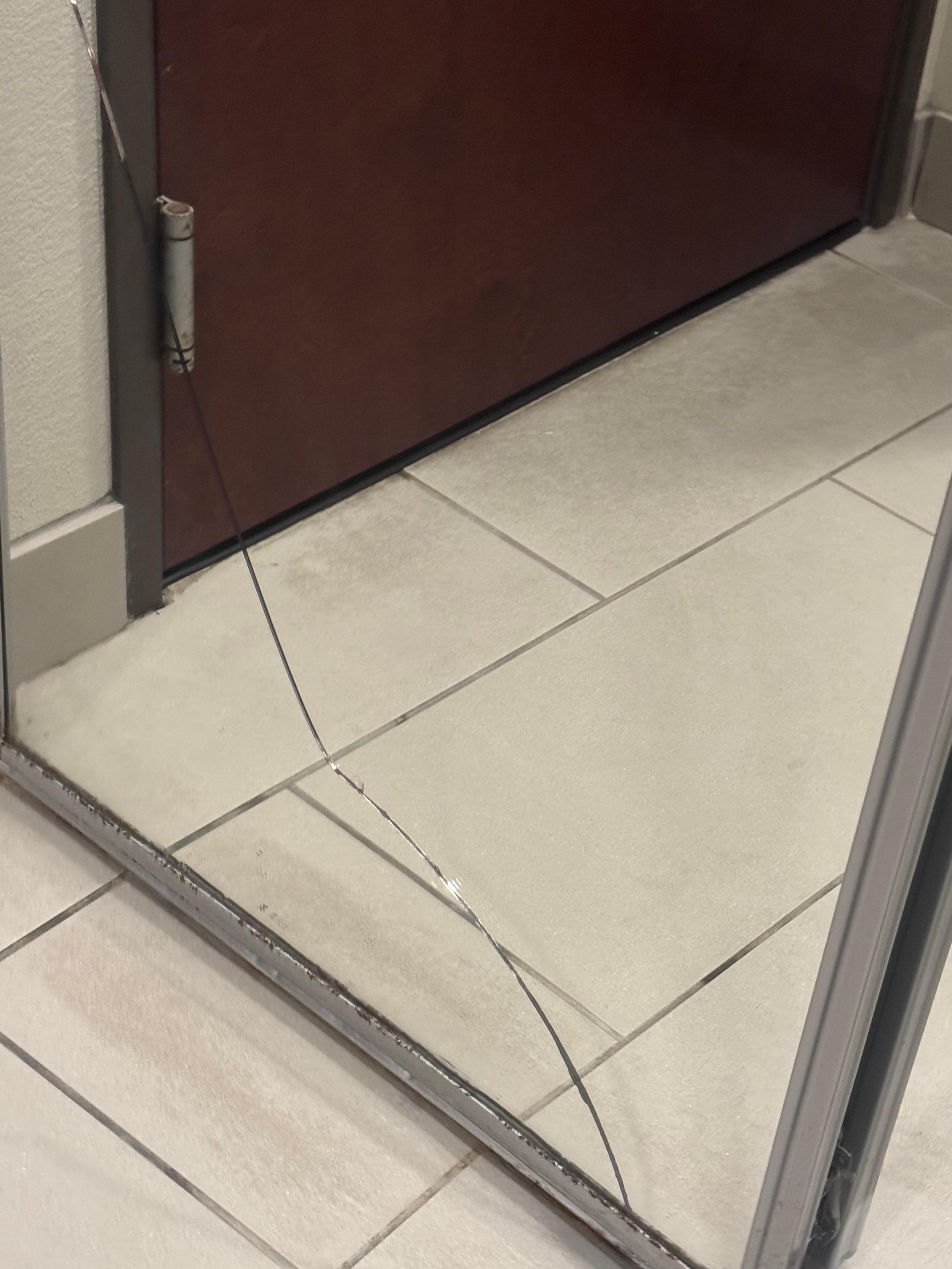 Broken mirrors on closet doors