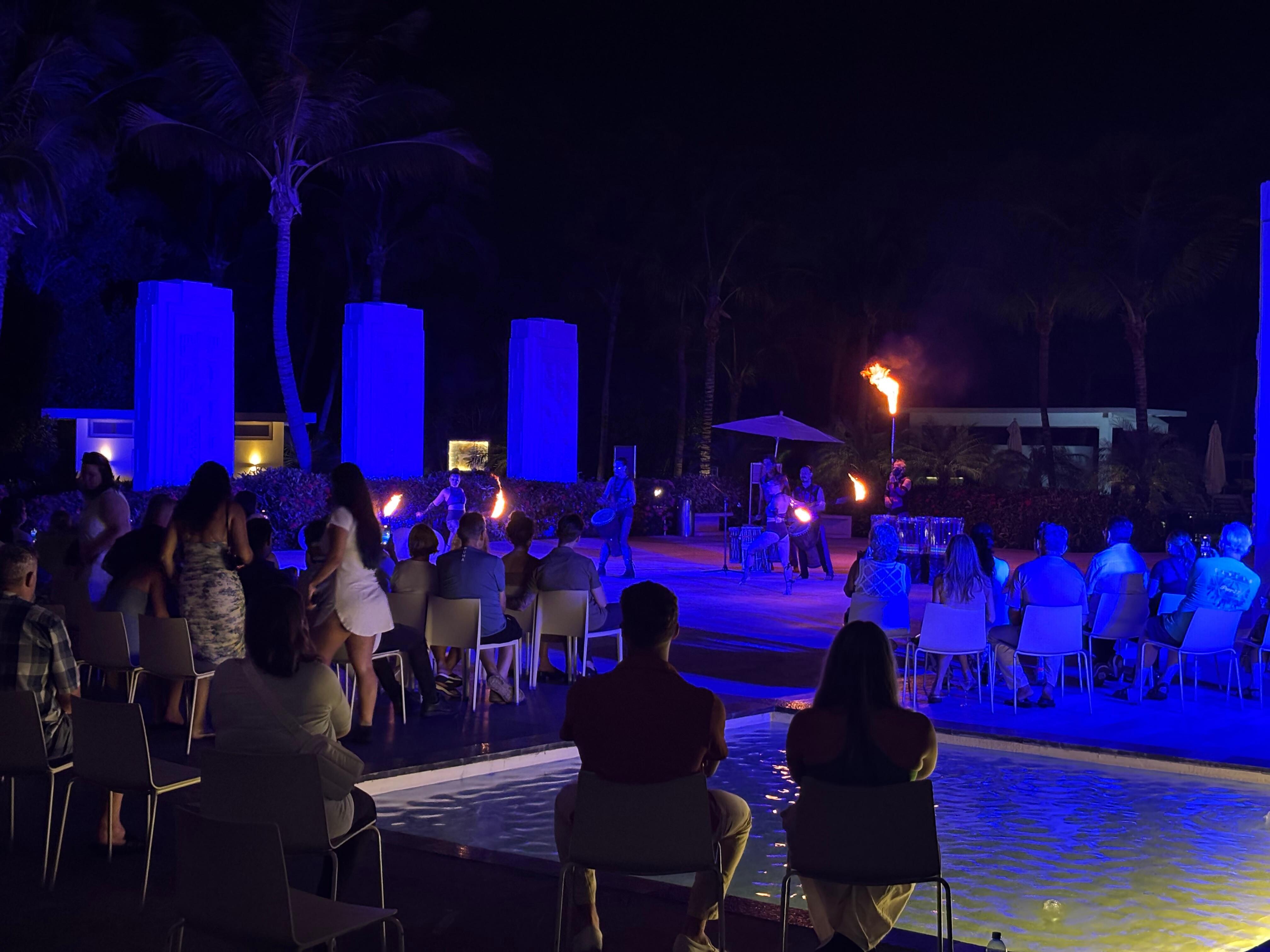 Fire show in the plaza