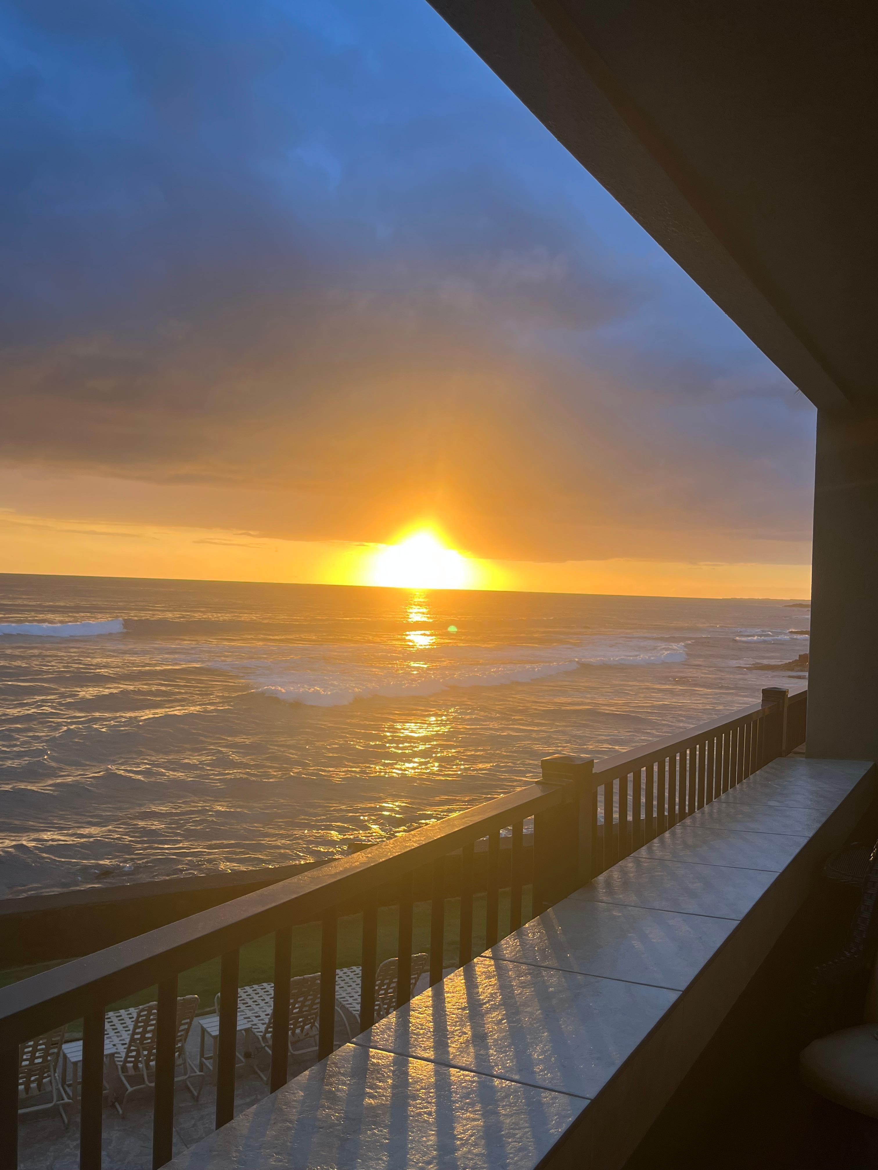 Beautiful sunset from the balcony 