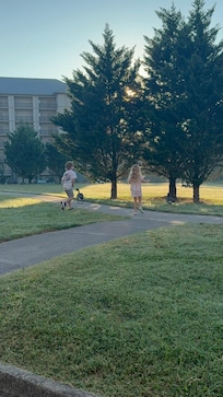 My kids enjoying the ducks and the walking track