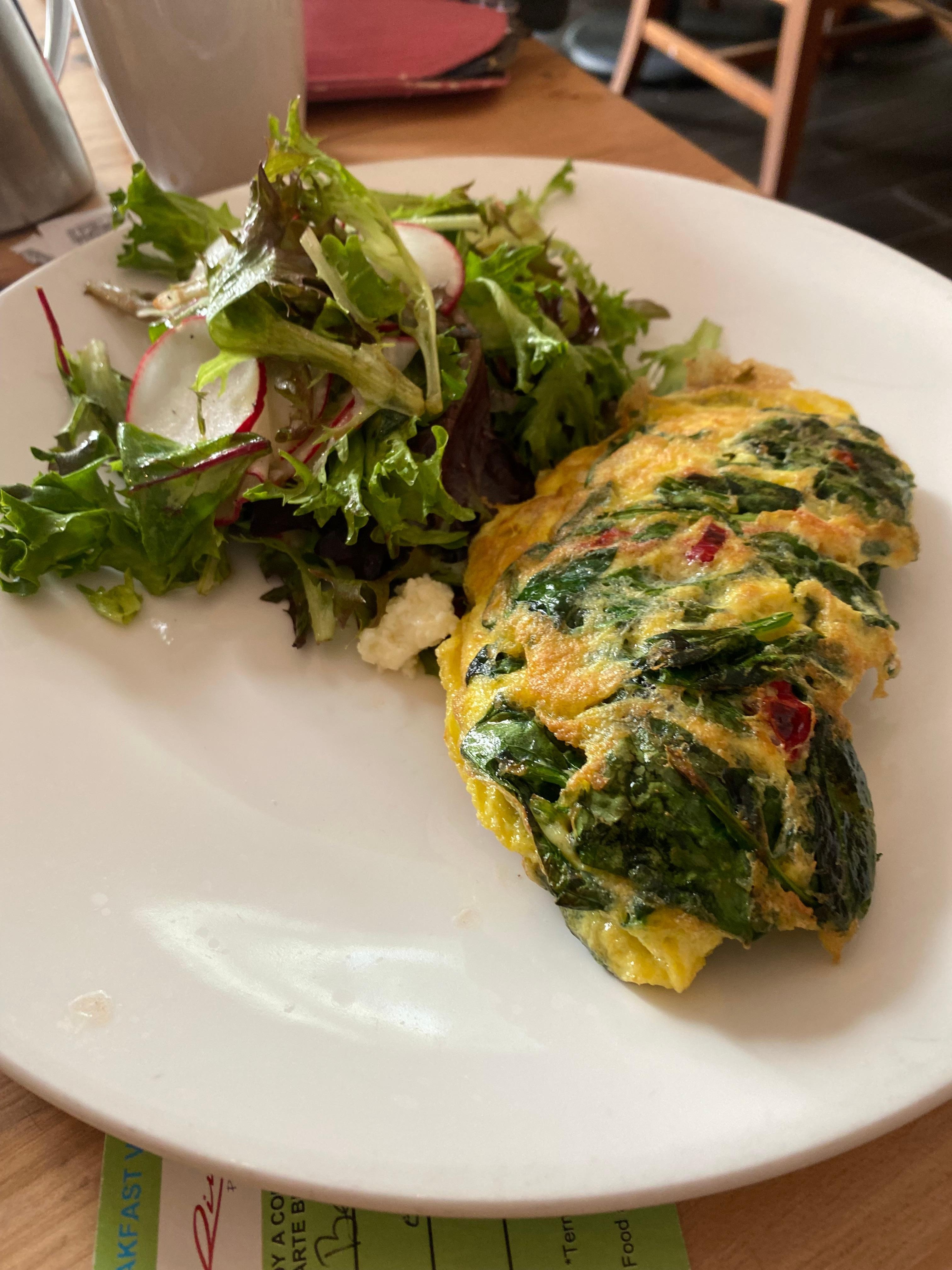 Spicy Omelette and fresh salad