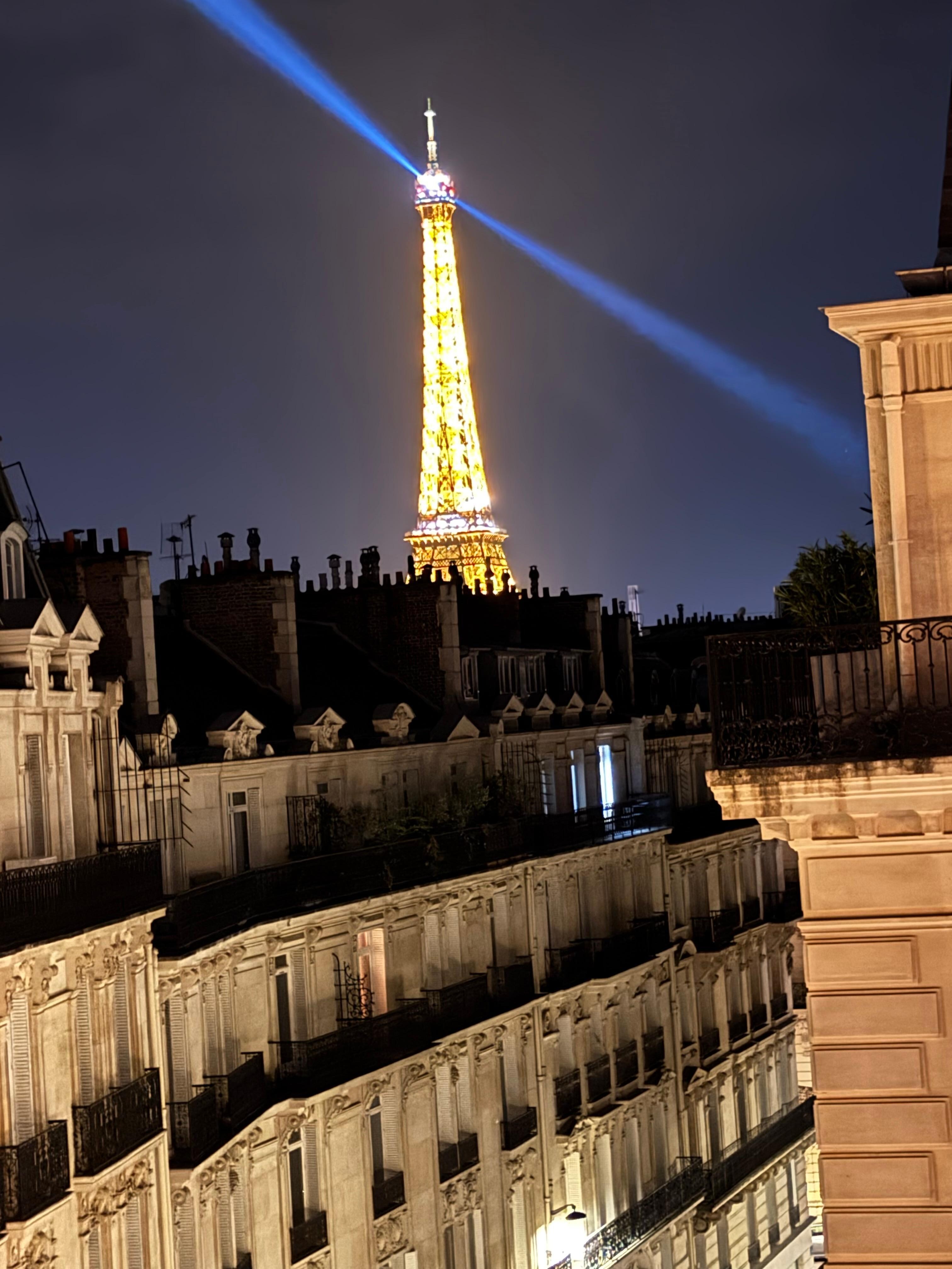Balcony view at night at The Grand Powers Hotel!