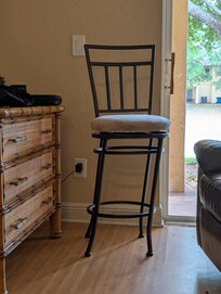 Barstools were bent and dangerous to sit on