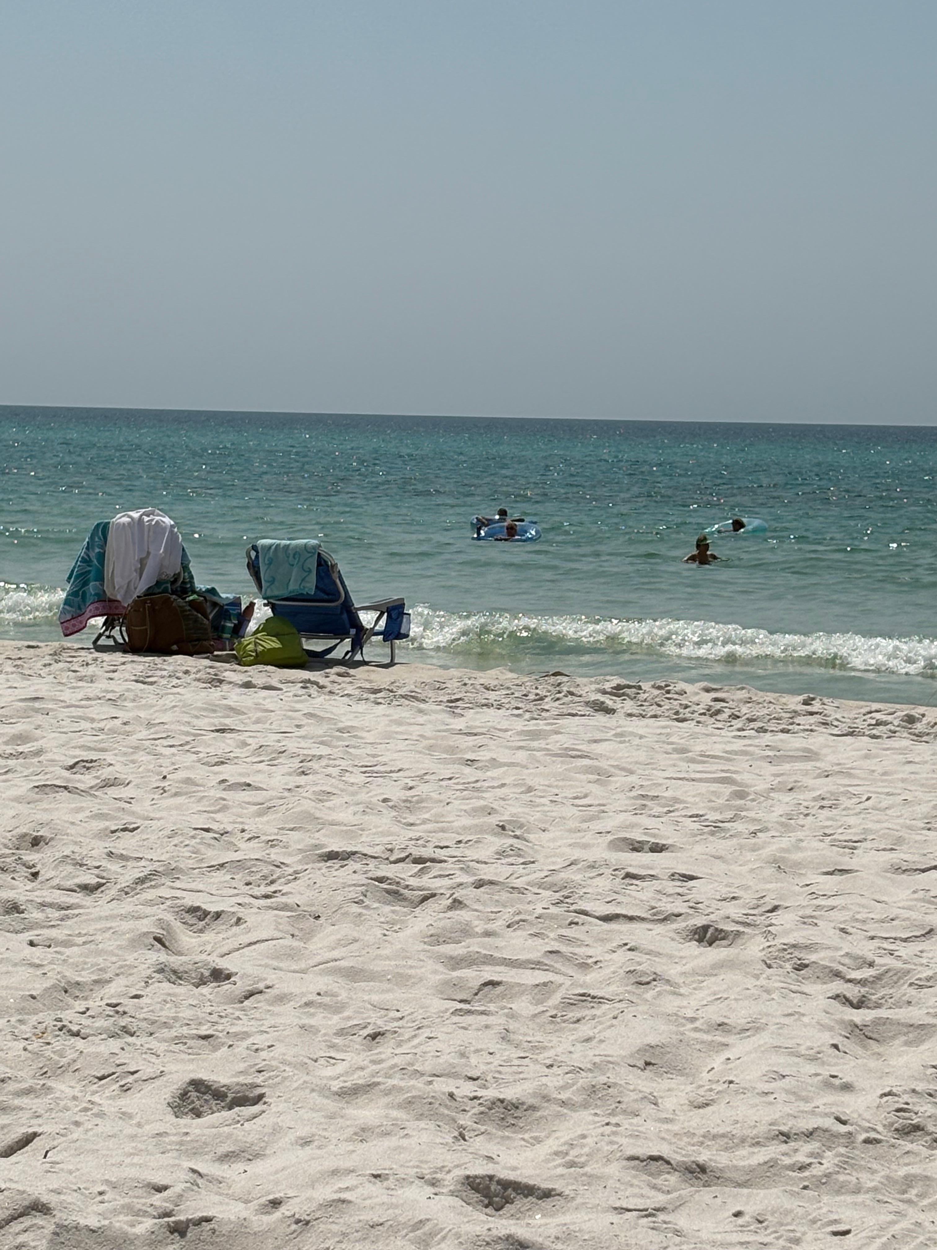White sandy beaches. 