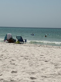 White sandy beaches.