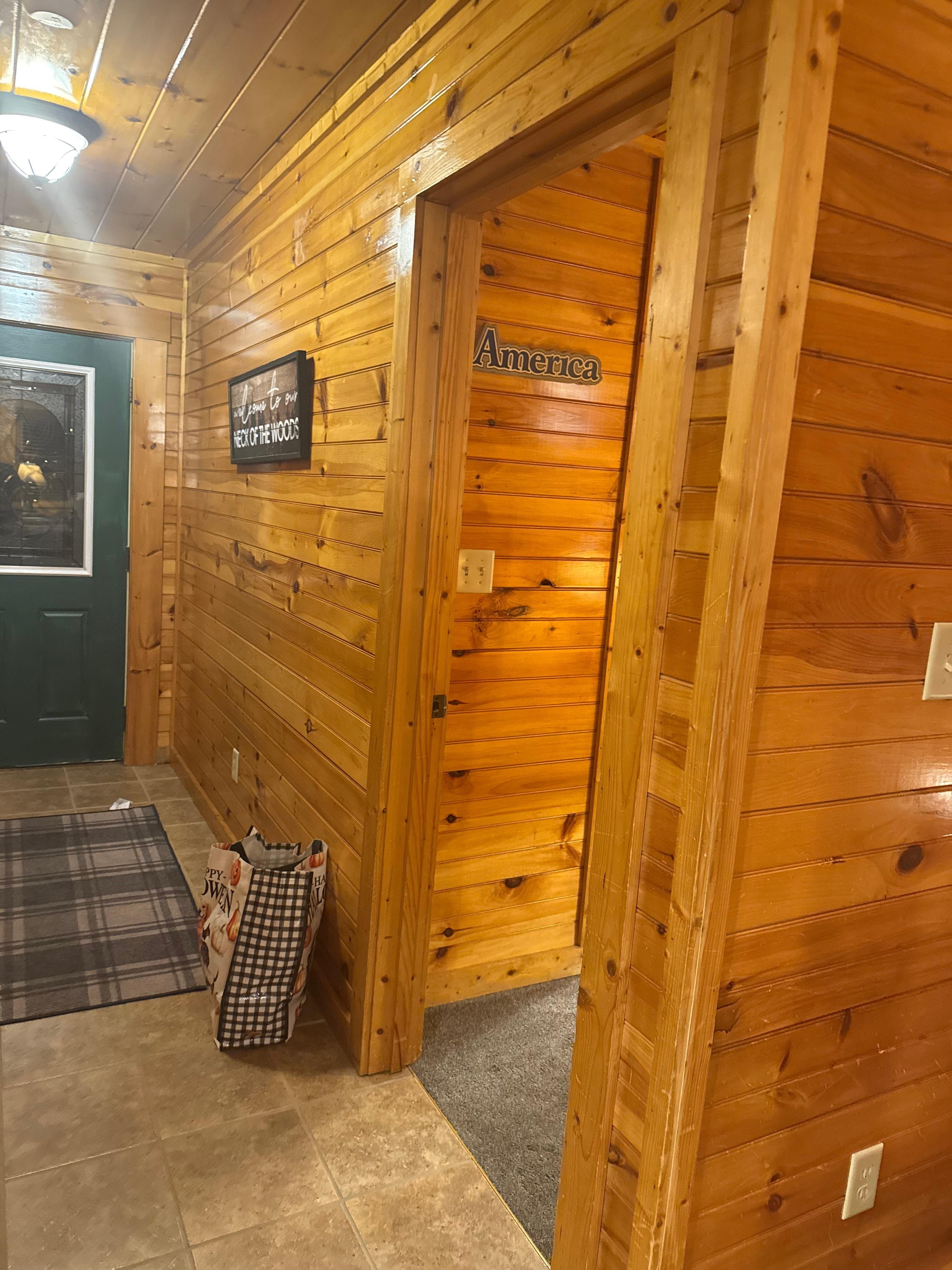 Entrance to cabin. 