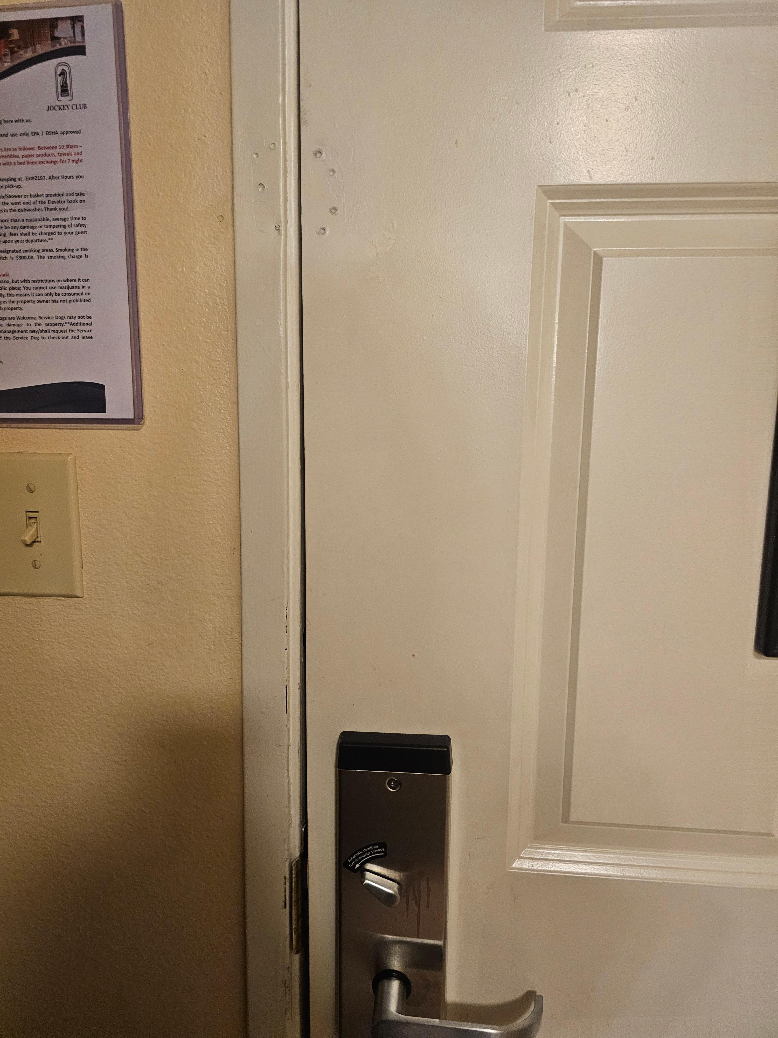 Lock missing from entry door