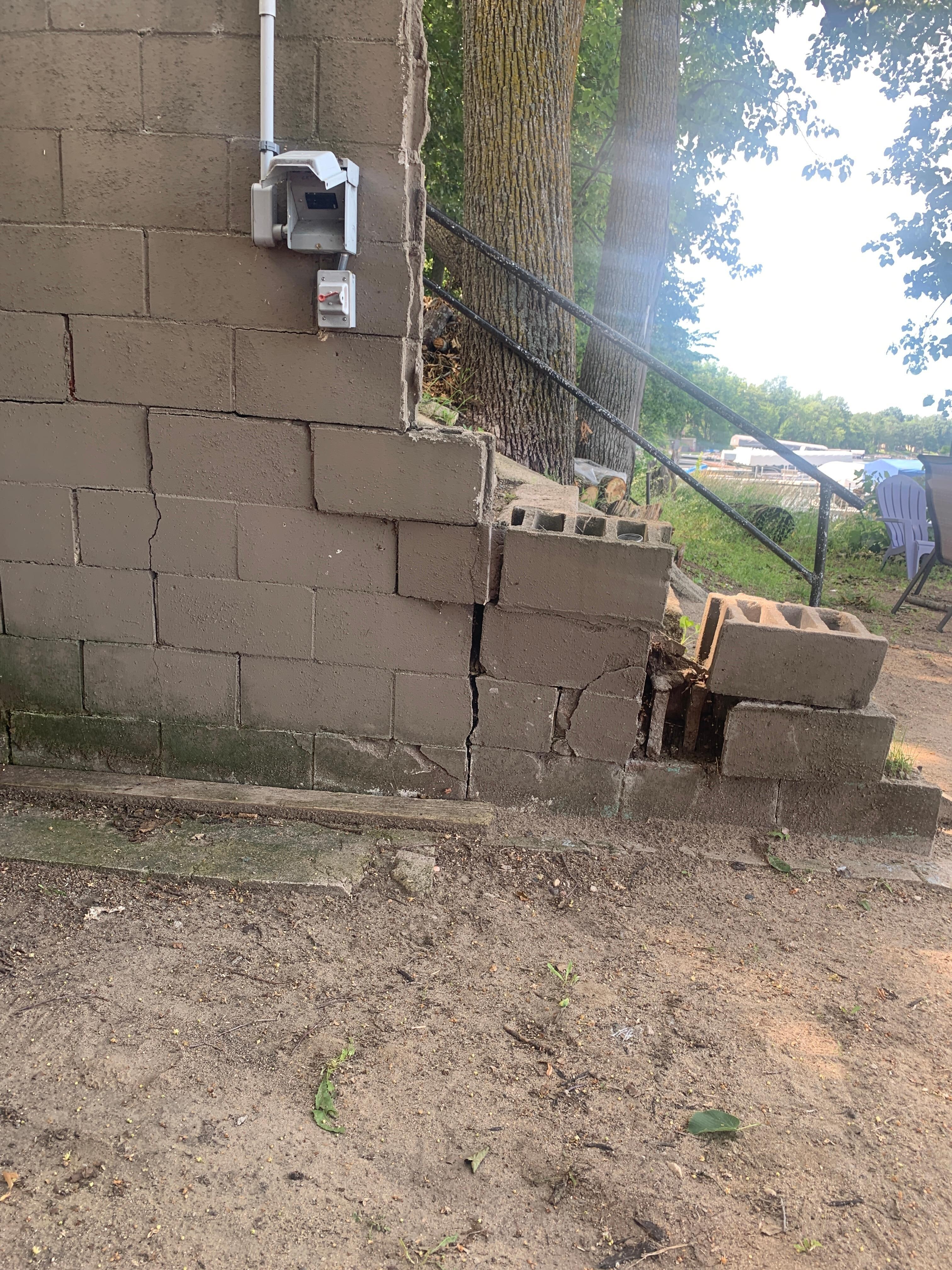 Wall falling apart