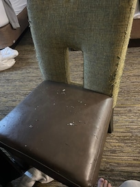 Torn and shredded. Filthy!