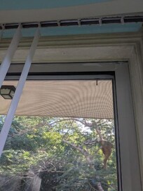 Close up picture of the area where the slats are missing.