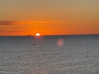 Watching the sunrise from the apartment is fabulous.