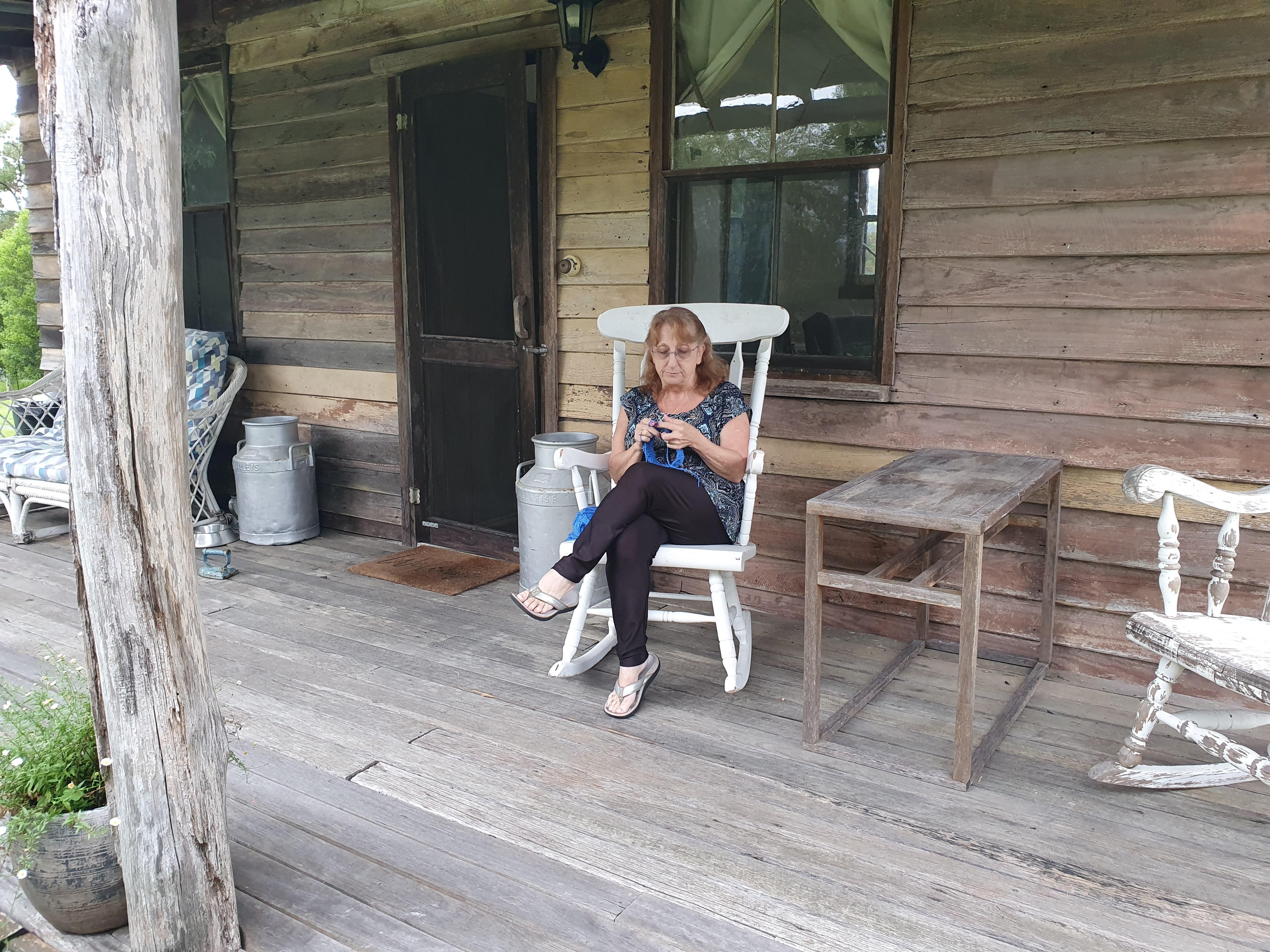 My wife, Jen, "rocking" the valley 