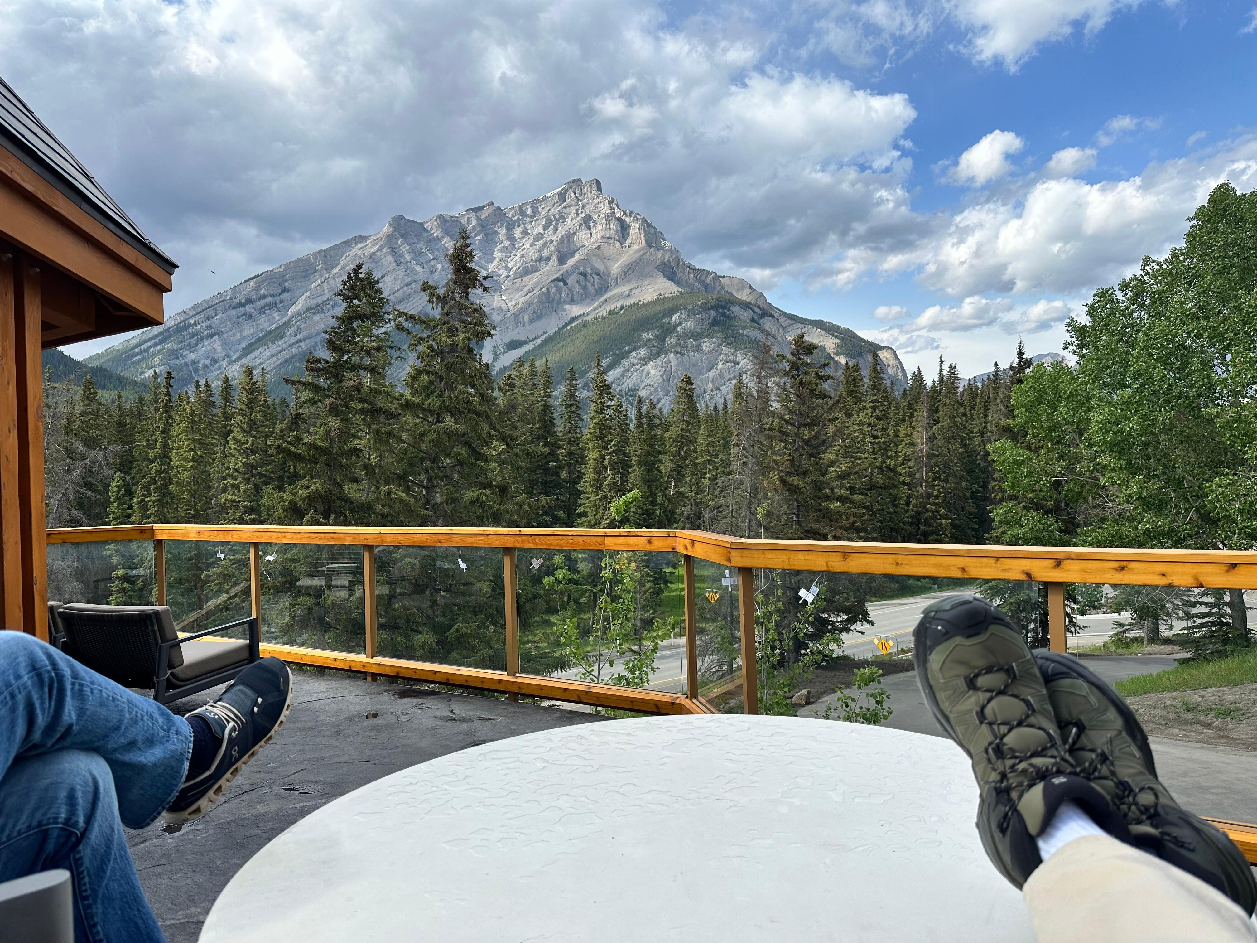 View from hot tub area. 