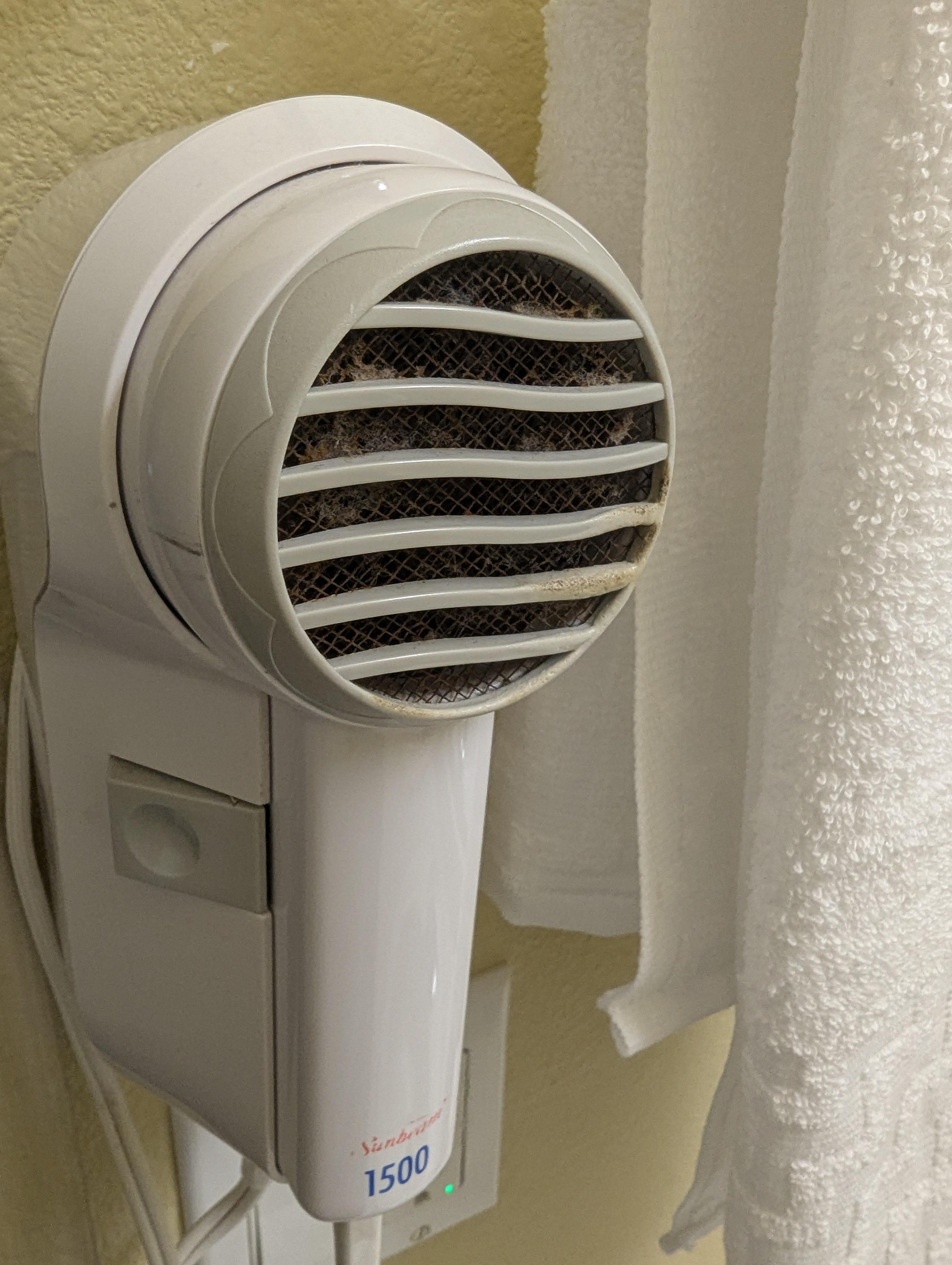 Hair Dryer didn't work well and all sorts of gunk on the intake area
