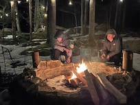 The boys appreciated roasting marshmallows.