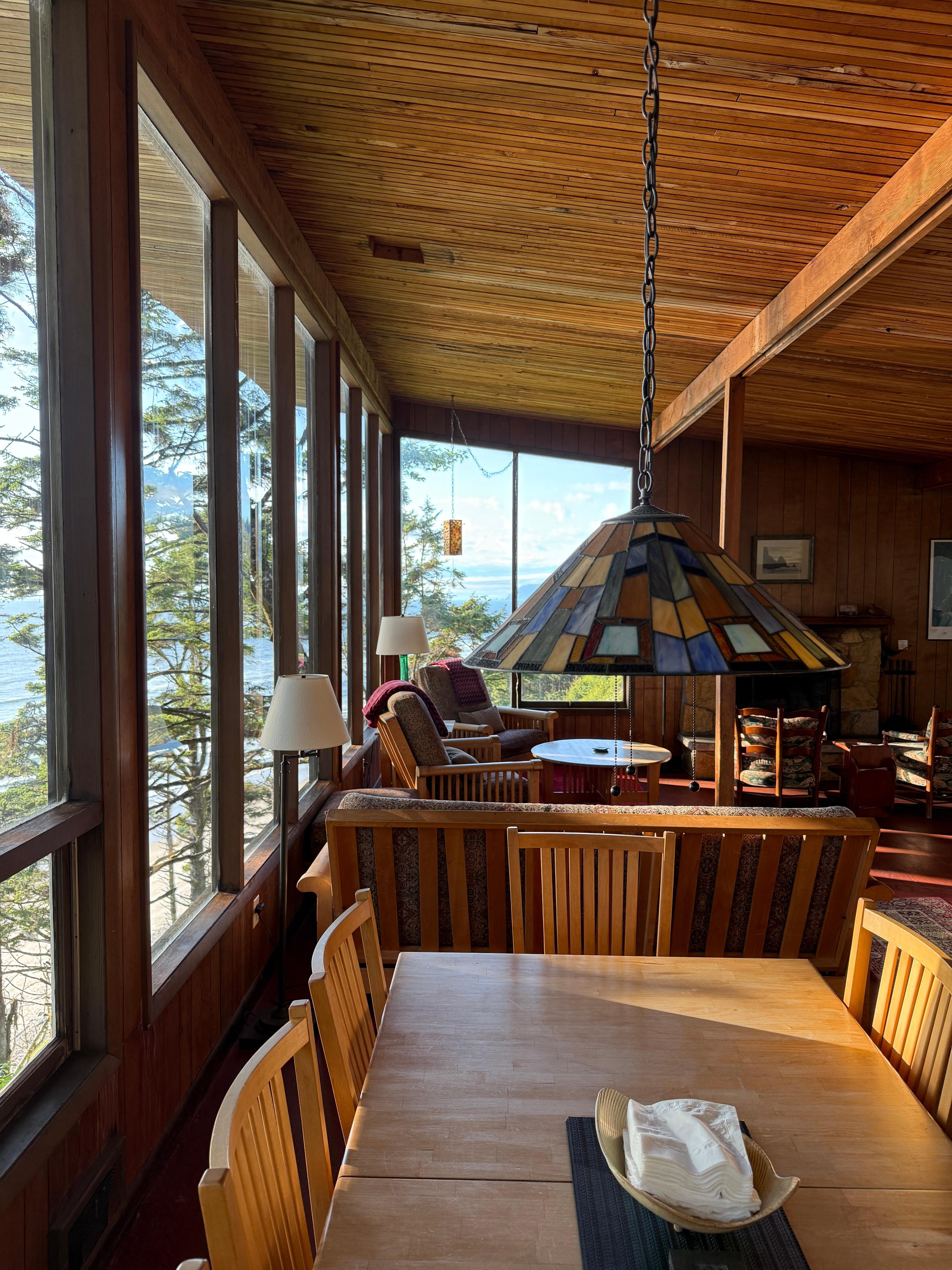 Beautiful sitting area and dining area.