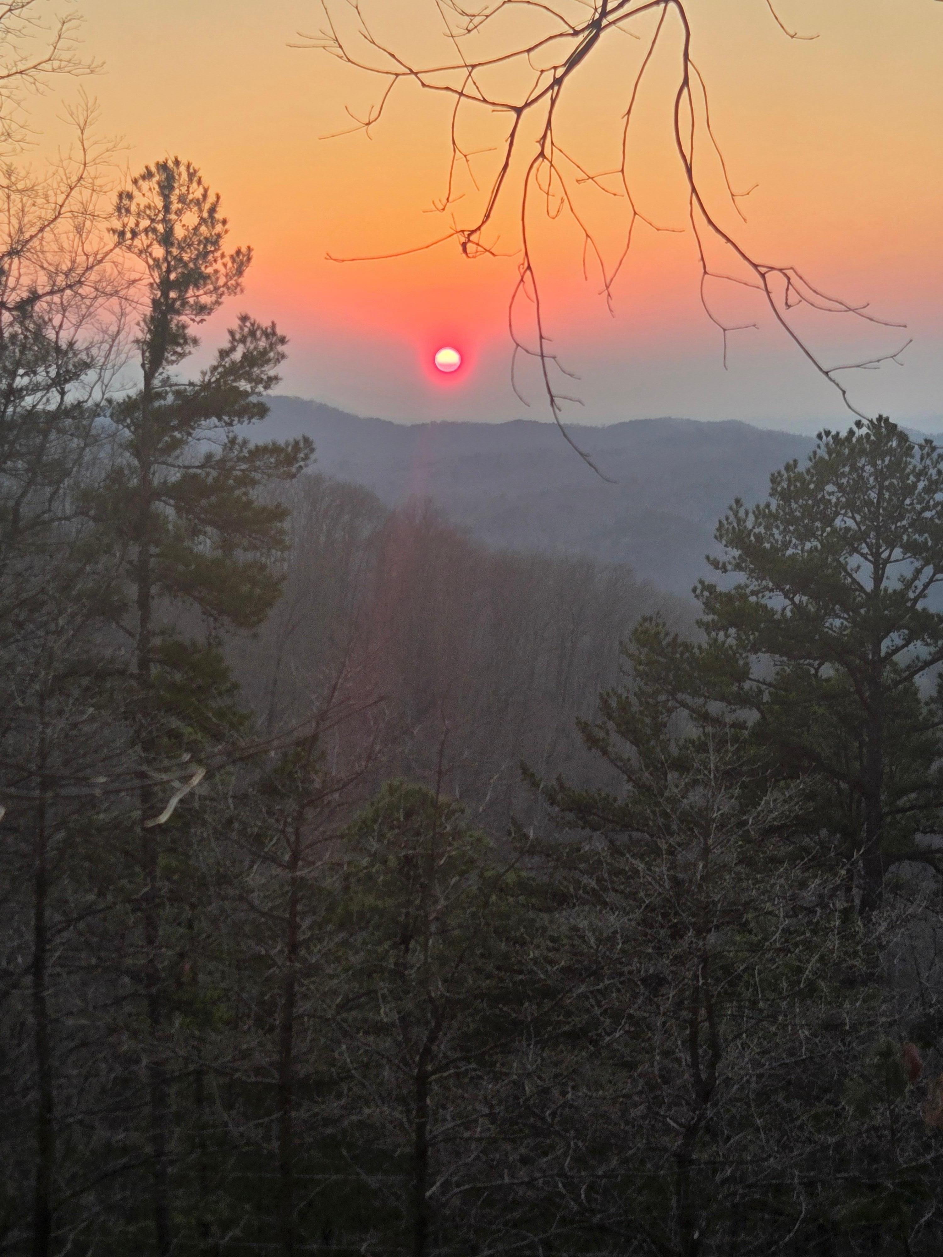 View from the porch at sunset. 