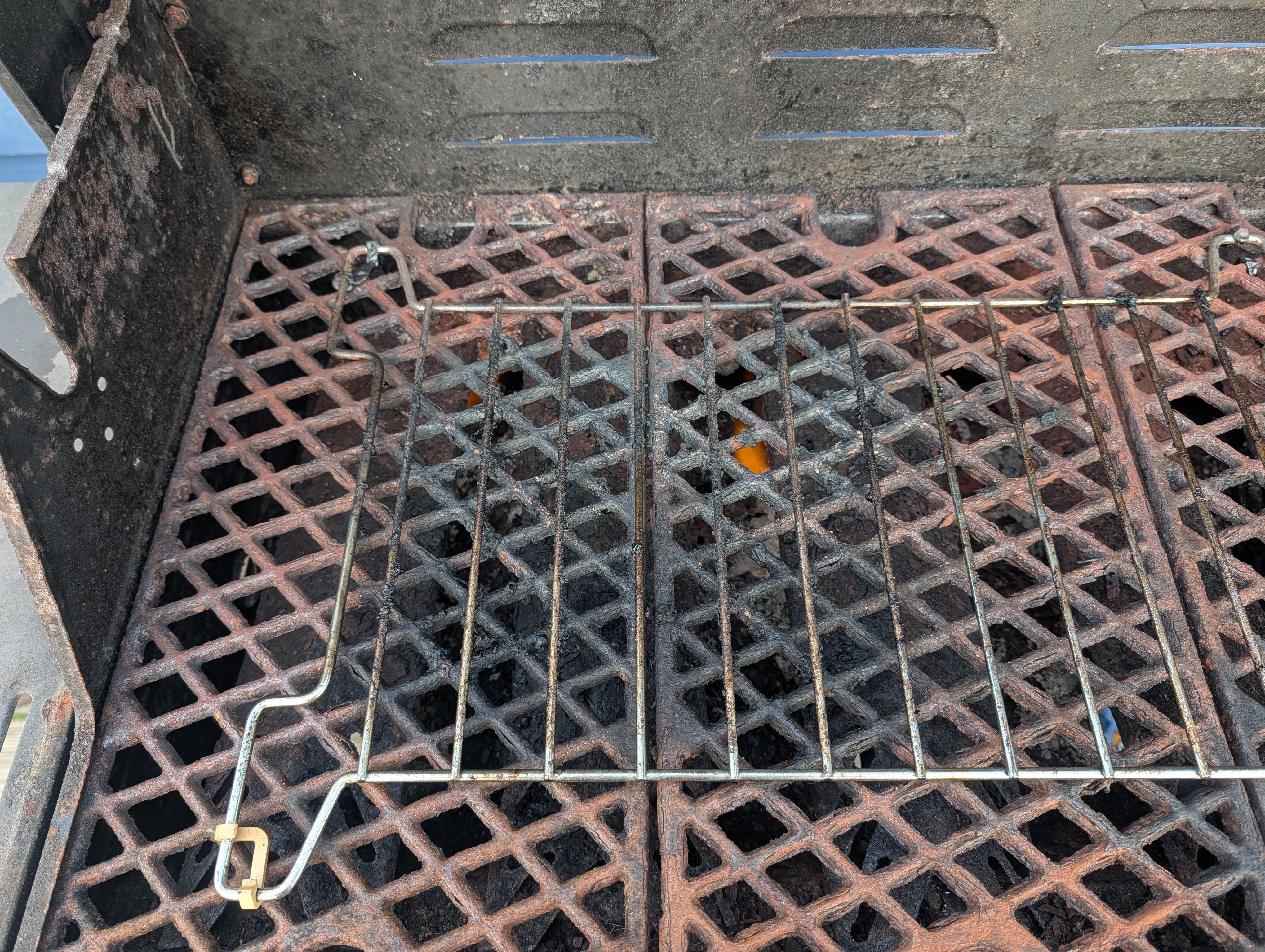 Grill, we had to scrub the melted plastic from what looks like a microwave rack off.