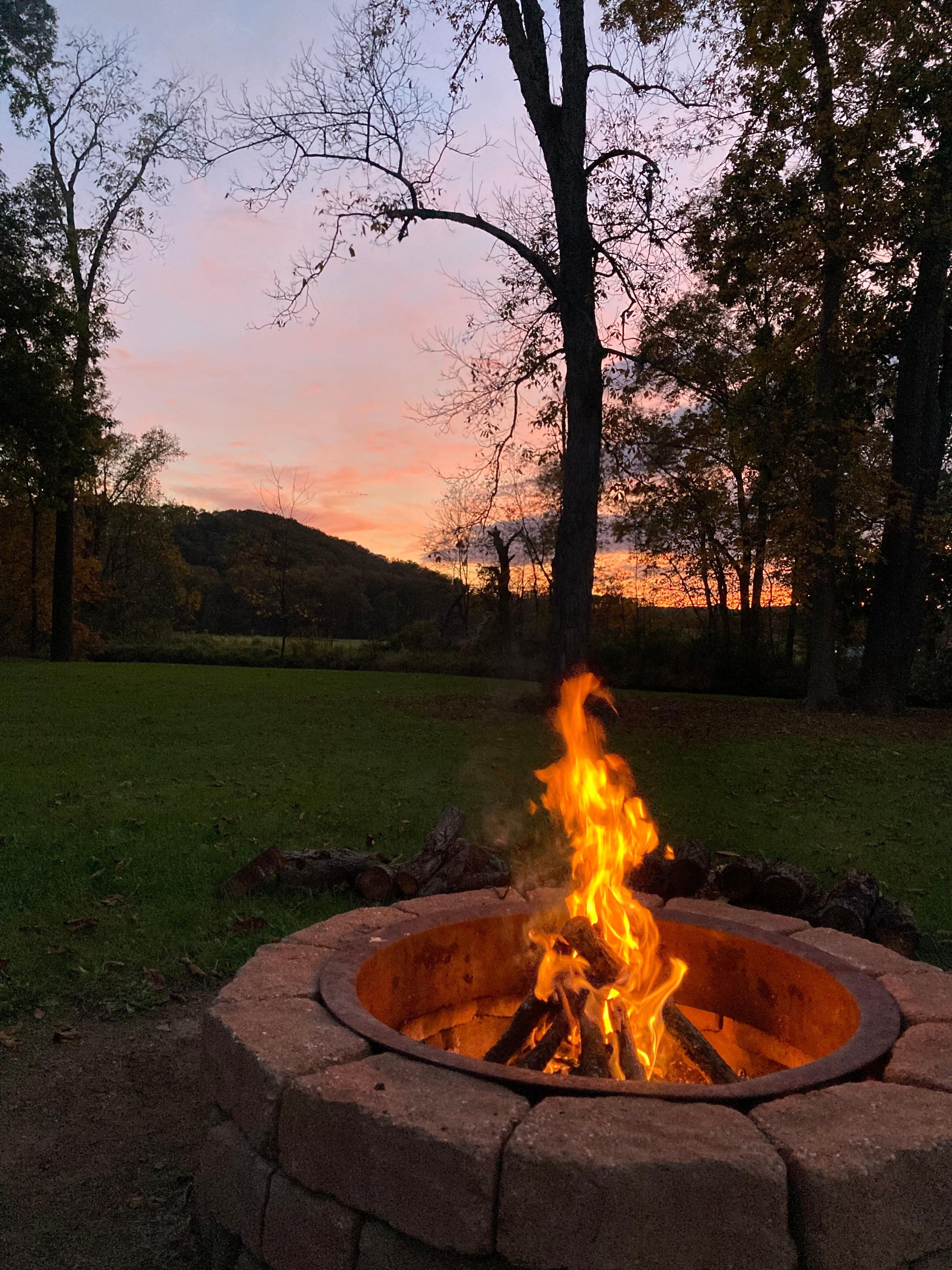 Cozy firepit in the back yard