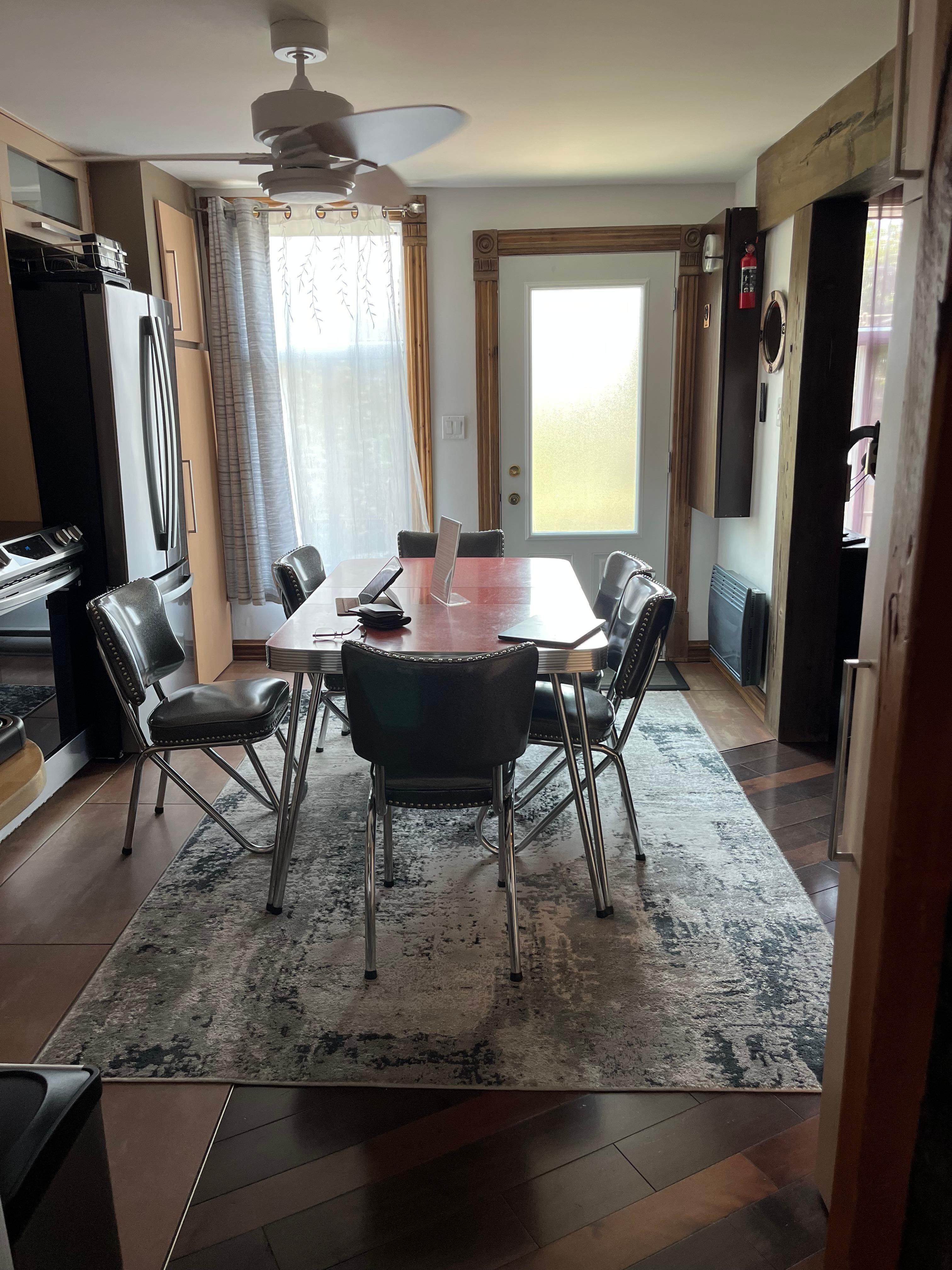 The dining area