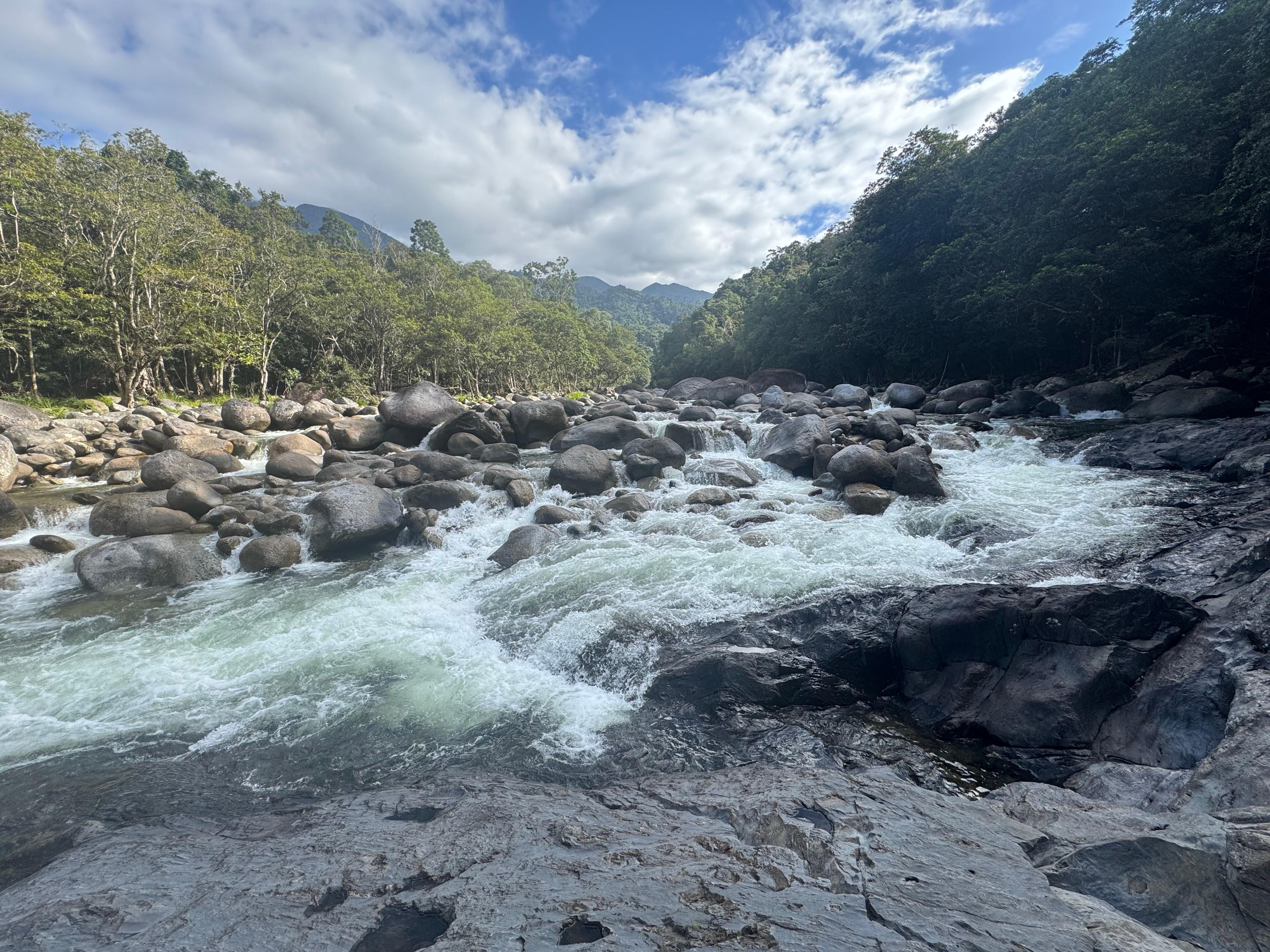 A waterfall along the Mossmann. There are plenty of still sections also!