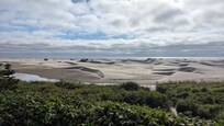 A short hike across the dunes to the water