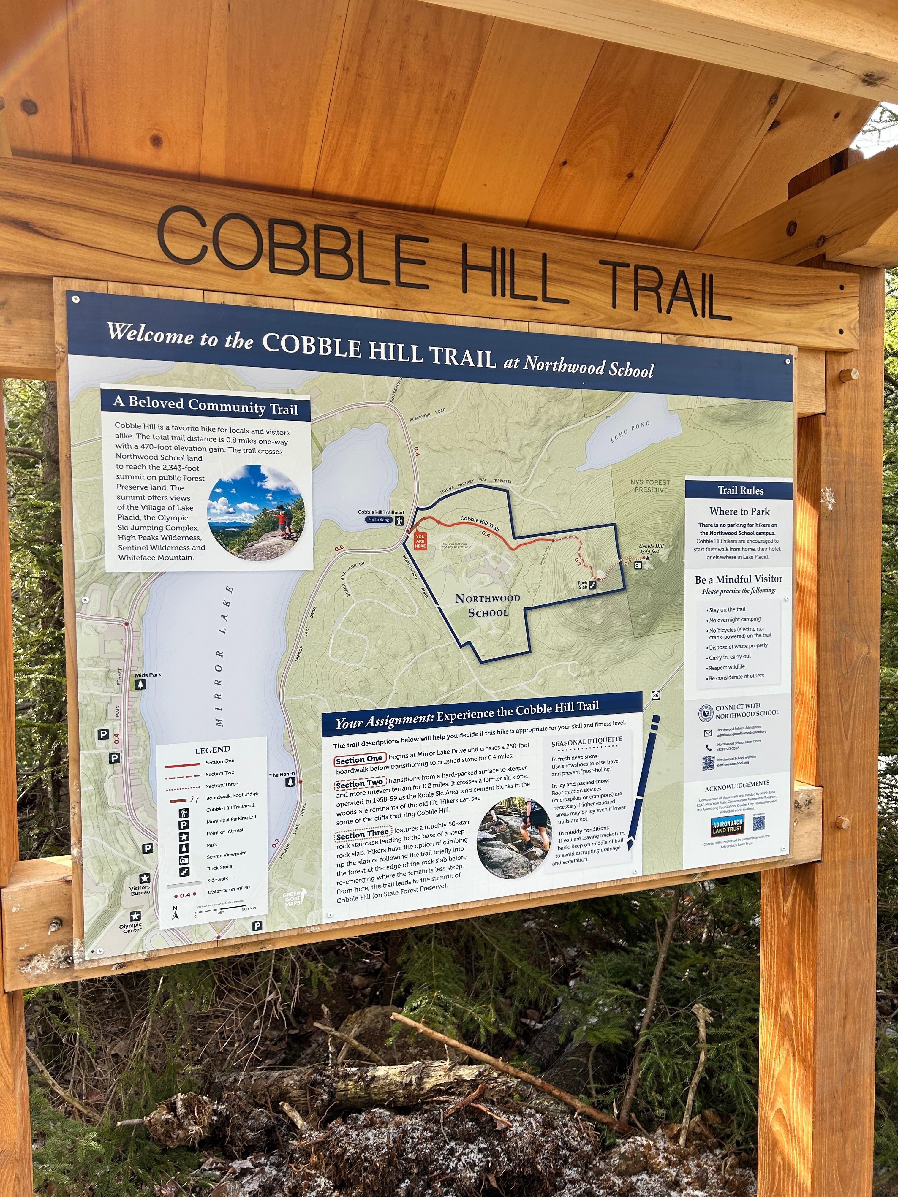 Trail a mile from rental. 