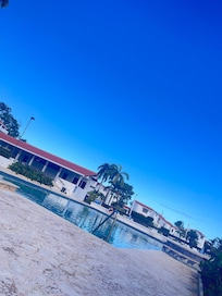 The pool included a hot tub!