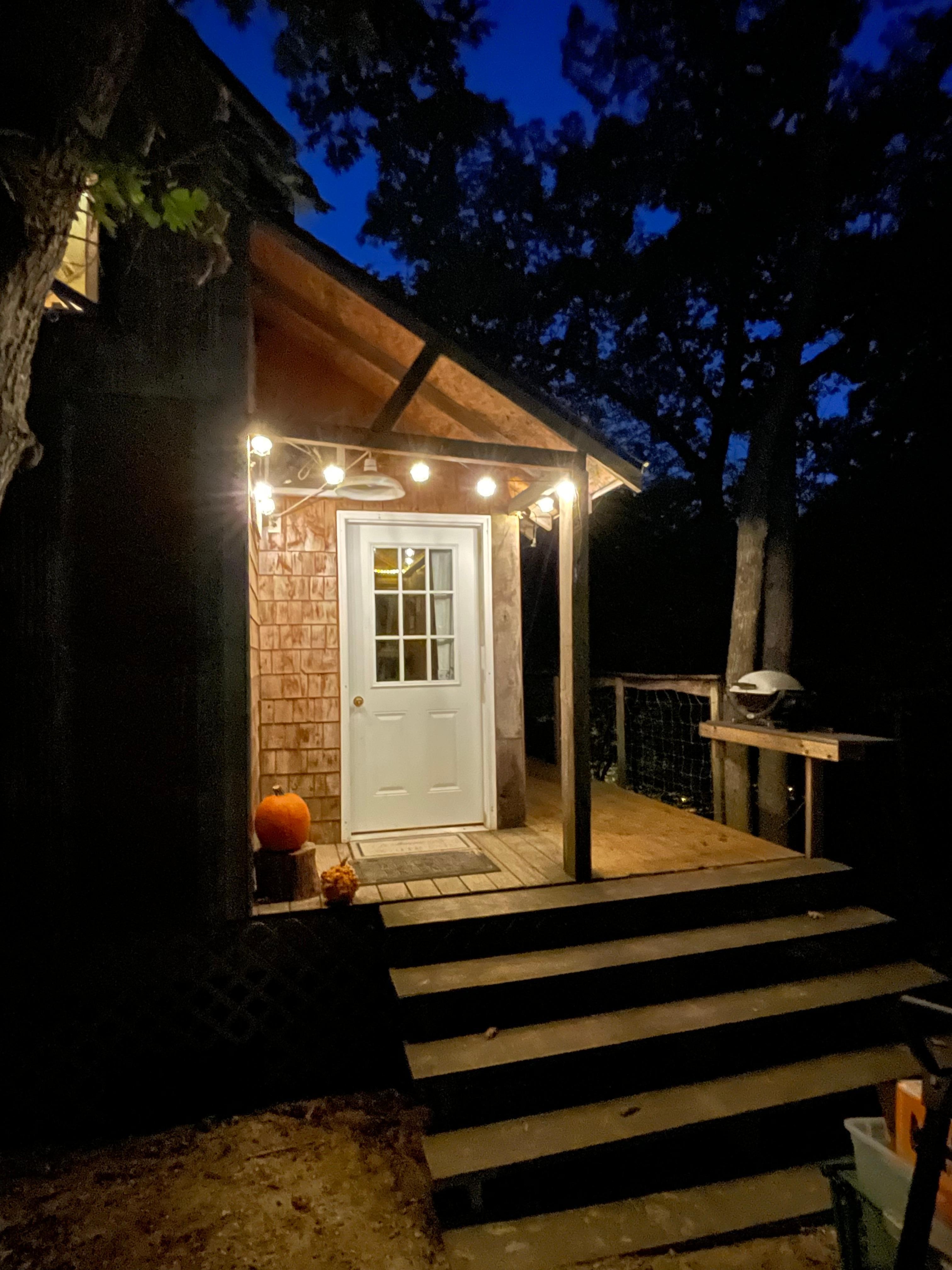 Whitetail treehouse at night. 