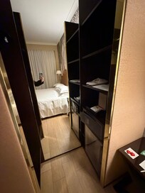 Closet is a little small, but had plenty of hangars and a safe.