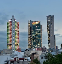 Evening view from the living room of the apartment.