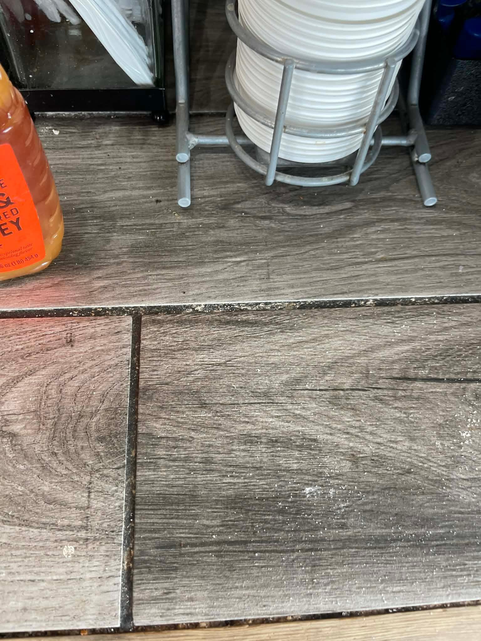 Grim in the tile countertop in Community Breakfast area