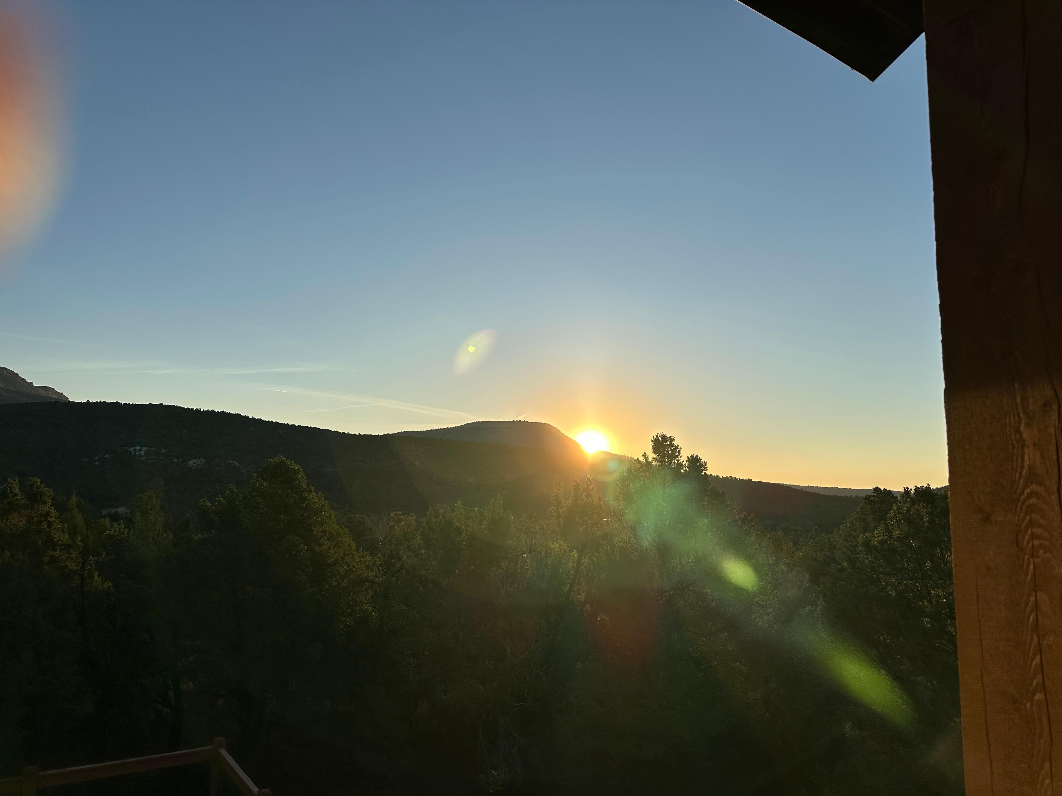 Sunrise from upstairs deck.