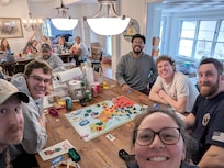 Kitchen island and serious game of Risk