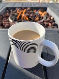 Outdoor area was a great place to have coffee