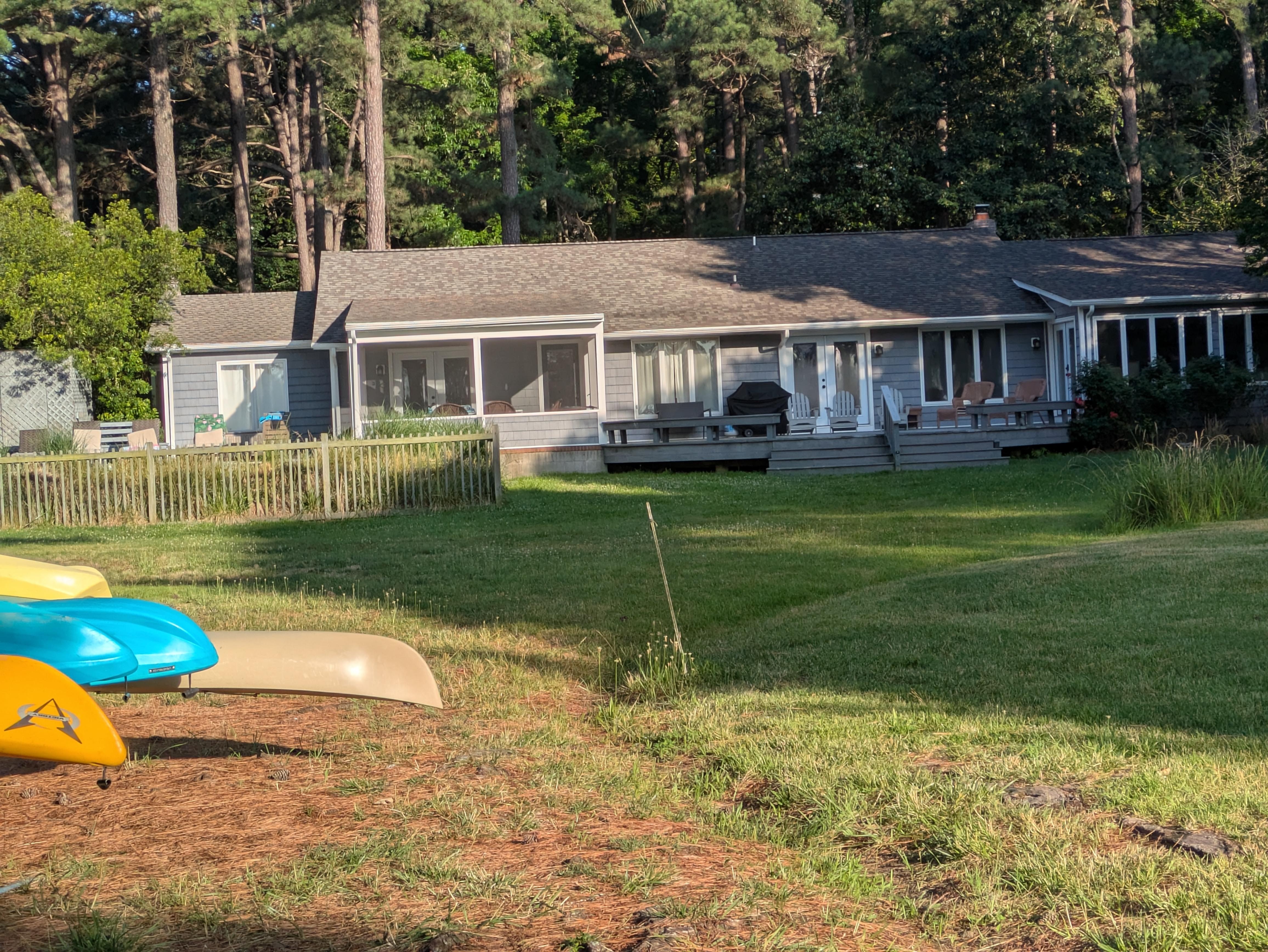 Back of the house, looking from the dock