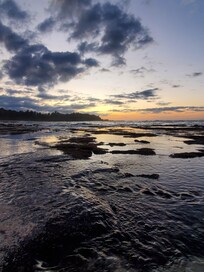 Sunset at beach (walking distance.)