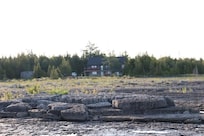 The cottage view from the lake