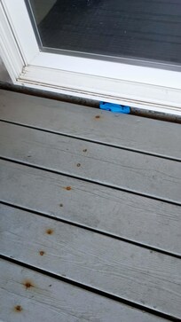 glove found on arrival to property