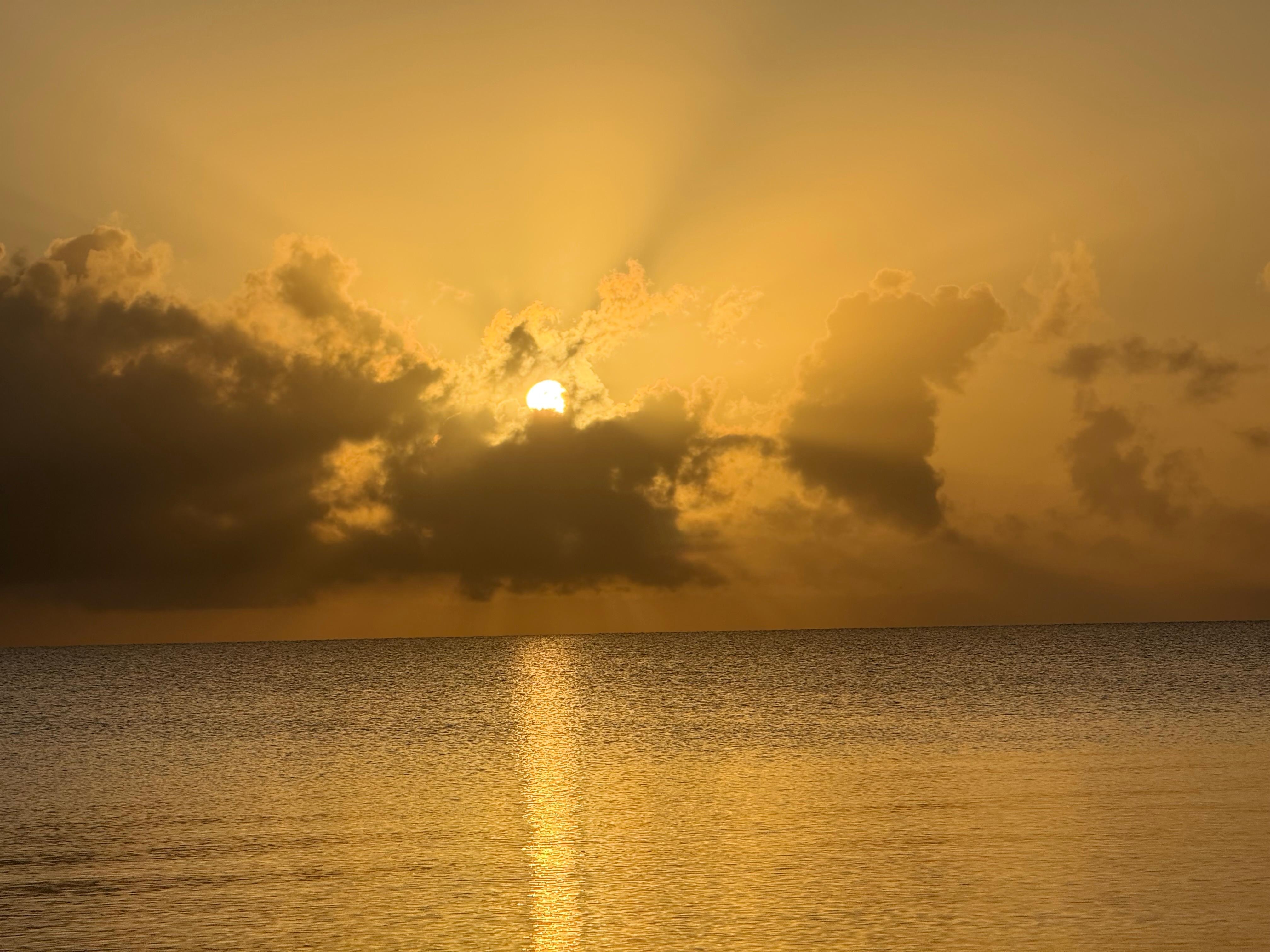 Beach with sunrise and sunset view