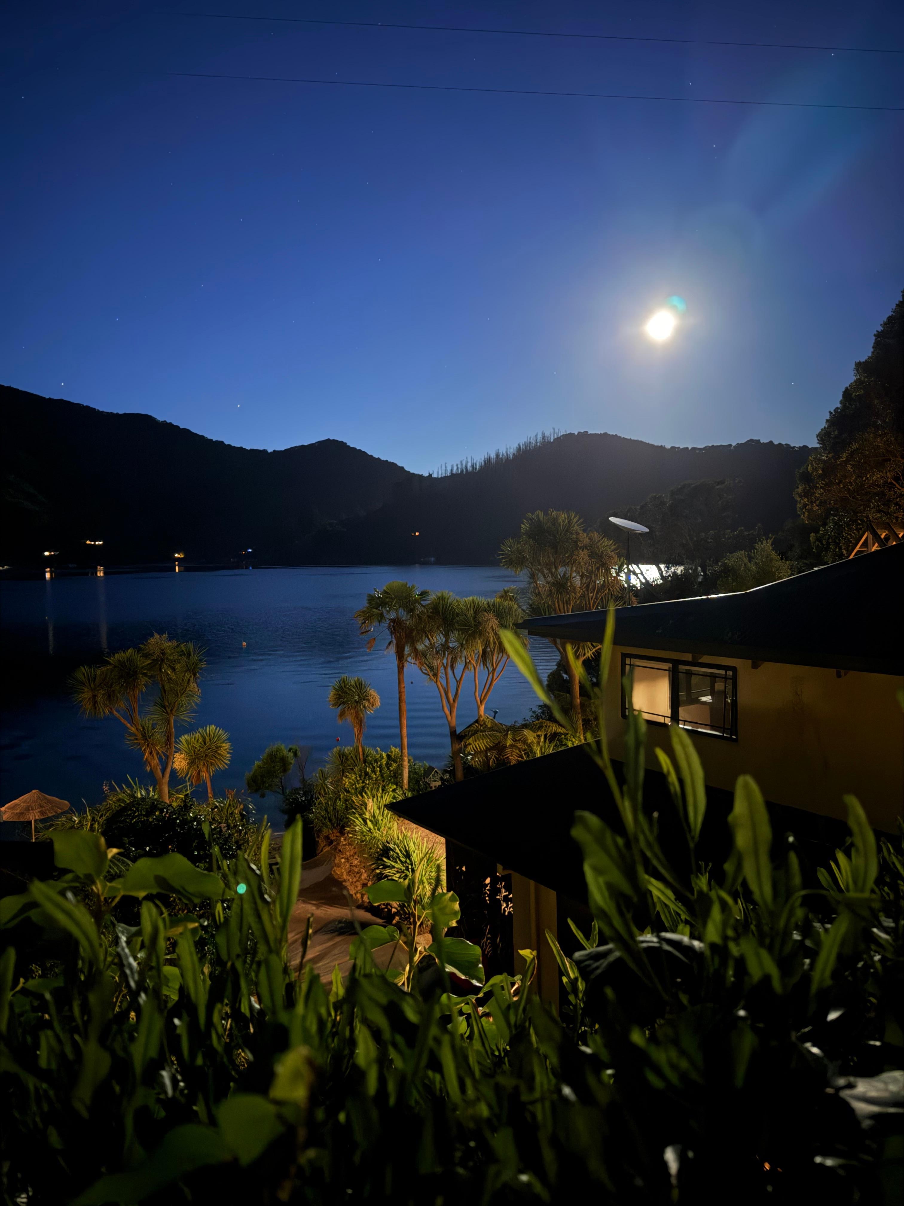 The moon over the bay