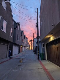 View of alley walk to beach
