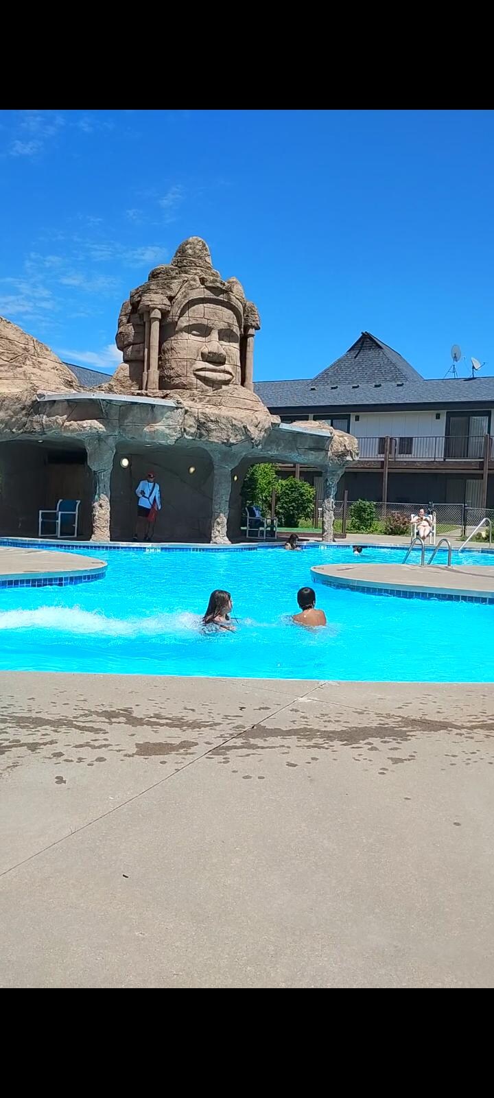 Lifeguard on his phone instead of watching the kids. 