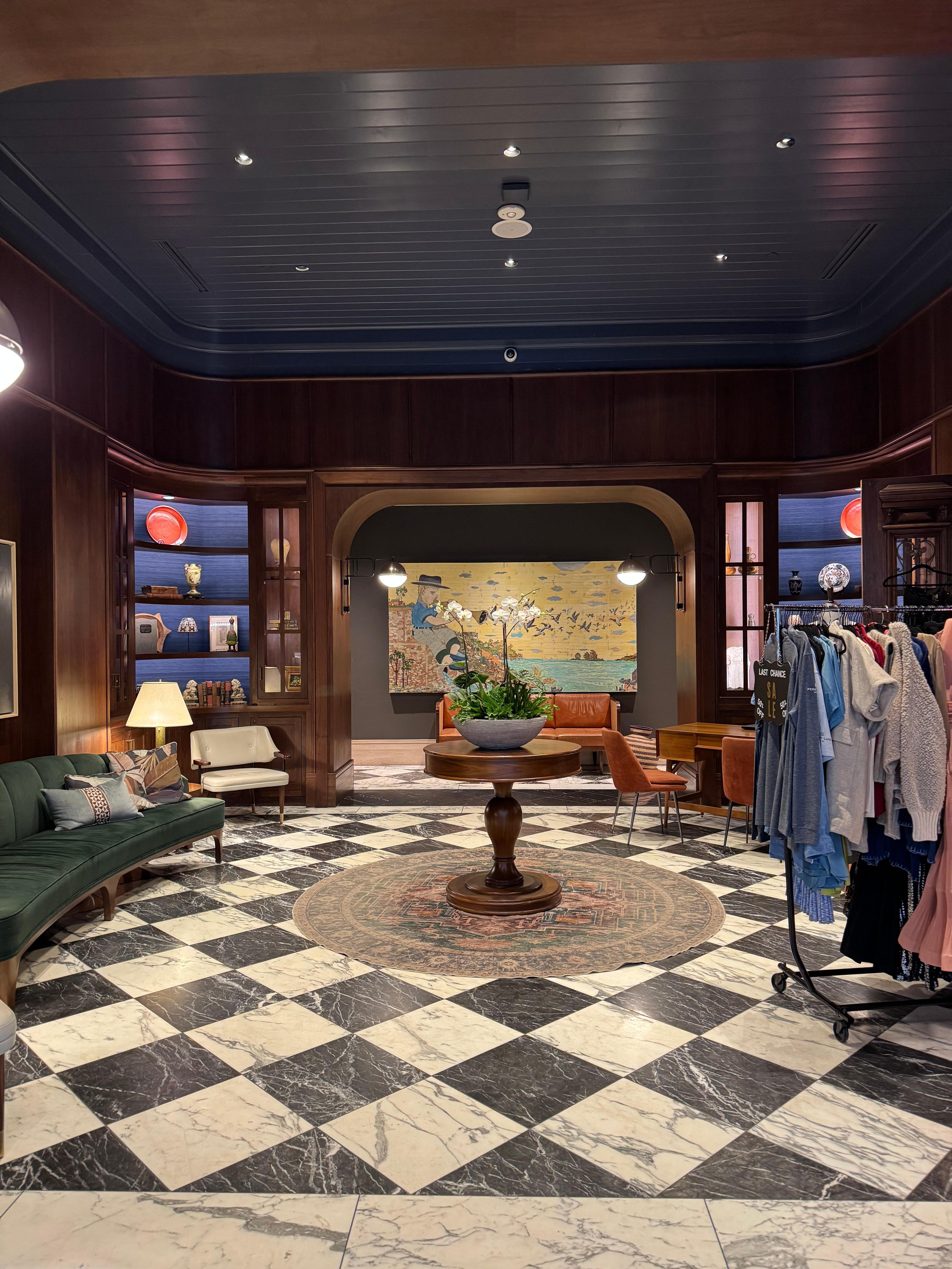 Lounge area outside the Muse boutique.